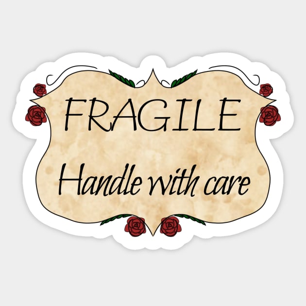 Fragile, handle with care Sticker by RavenRarities